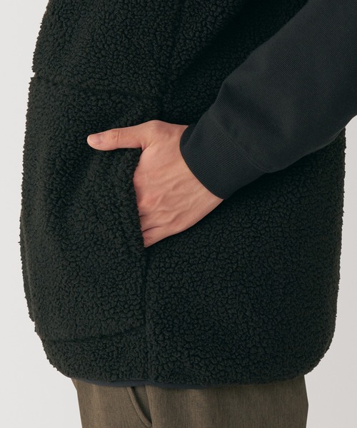 無印良品（ムジルシリョウヒン）の「紳士　ボアフリースベスト（ベスト・メンズ・ブラック/ネイビー/サンドベージュ/レンガ・S/M/L/XL）」の9枚目の写真