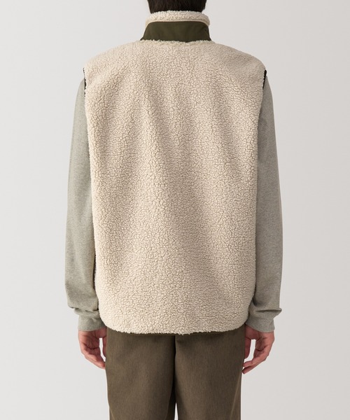 無印良品（ムジルシリョウヒン）の「紳士　ボアフリースベスト（ベスト・メンズ・ブラック/ネイビー/サンドベージュ/レンガ・S/M/L/XL）」の15枚目の写真