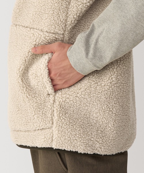 無印良品（ムジルシリョウヒン）の「紳士　ボアフリースベスト（ベスト・メンズ・ブラック/ネイビー/サンドベージュ/レンガ・S/M/L/XL）」の17枚目の写真