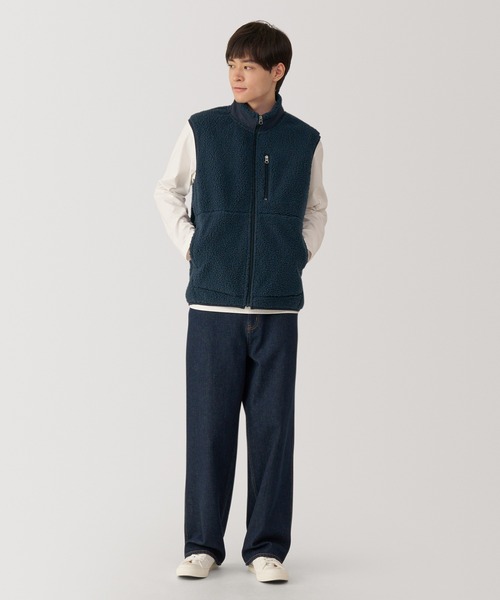 無印良品（ムジルシリョウヒン）の「紳士　ボアフリースベスト（ベスト・メンズ・ブラック/ネイビー/サンドベージュ/レンガ・S/M/L/XL）」の21枚目の写真