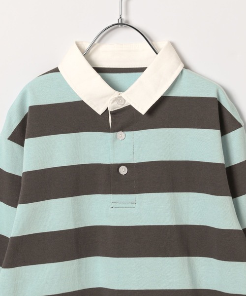 LEPSIM（レプシィム）の「【KIDS】ラガーシャツ　158622（Tシャツ/カットソー・キッズ・ブルー/ピンク・140/120）」の9枚目の写真