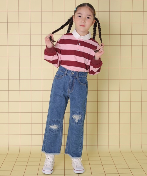 LEPSIM（レプシィム）の「【KIDS】ラガーシャツ　158622（Tシャツ/カットソー・キッズ・ブルー/ピンク・140/120）」の19枚目の写真