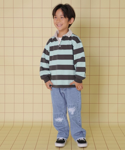 LEPSIM（レプシィム）の「【KIDS】ラガーシャツ　158622（Tシャツ/カットソー・キッズ・ブルー/ピンク・140/120）」の6枚目の写真