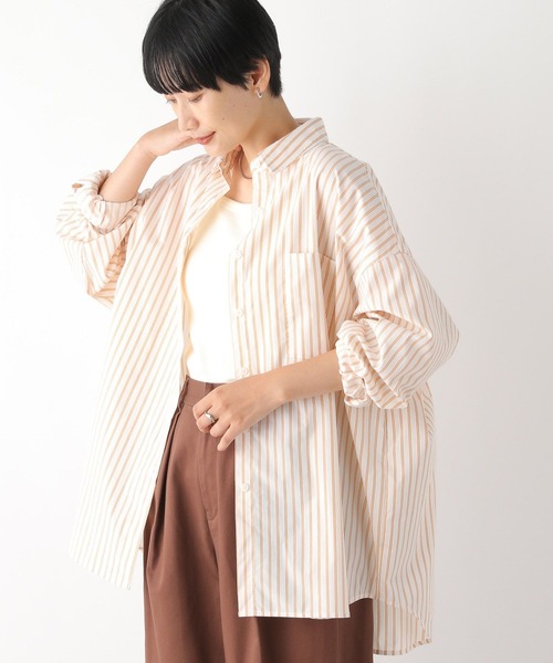 LEPSIM(レプシィム)の「BIGストライプシャツ 141726(シャツ/ブラウス・レディース・ブルー/オレンジ/ブルー系その他・FREE)」の6枚目の写真