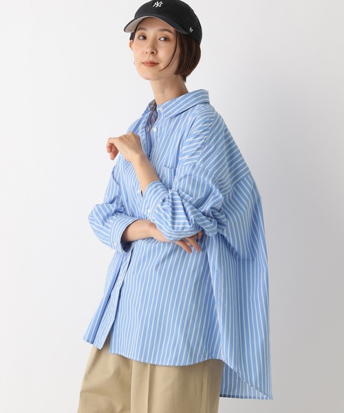 LEPSIM(レプシィム)の「BIGストライプシャツ 141726(シャツ/ブラウス・レディース・ブルー/オレンジ/ブルー系その他・FREE)」の10枚目の写真