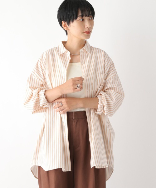 LEPSIM(レプシィム)の「BIGストライプシャツ 141726(シャツ/ブラウス・レディース・ブルー/オレンジ/ブルー系その他・FREE)」の5枚目の写真