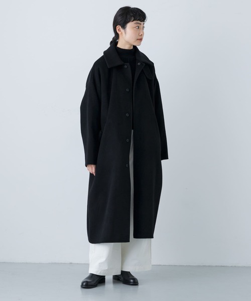 かぐれ(カグレ)の「ウールステンカラーコート(ステンカラーコート・レディース・ブラック/グレー系その他/チャコールグレー・FREE)」の4枚目の写真