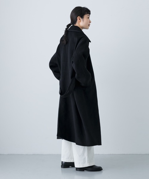 かぐれ(カグレ)の「ウールステンカラーコート(ステンカラーコート・レディース・ブラック/グレー系その他/チャコールグレー・FREE)」の5枚目の写真