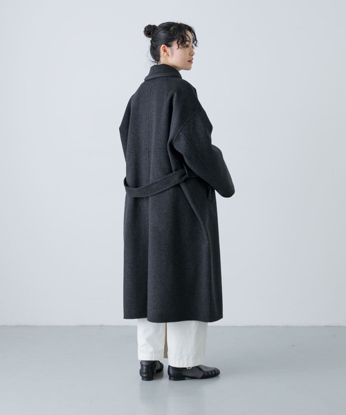【かぐれ】未使用に近い！ウールステンカラーコート　グレー かぐれ（カグレ）の「ウールステンカラーコート（ステンカラー