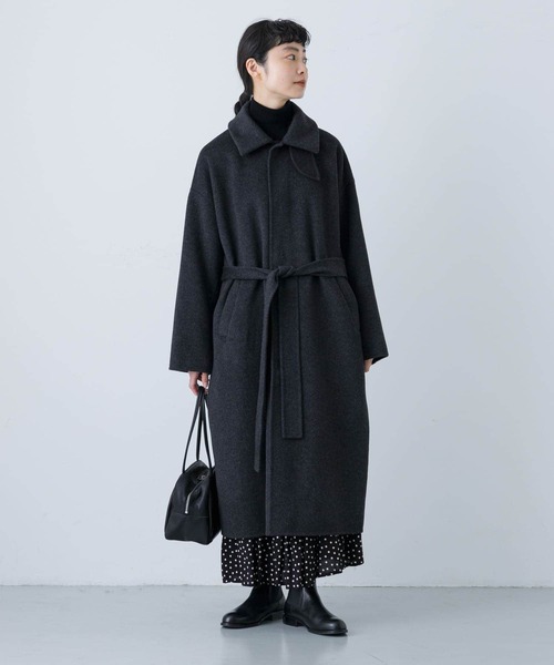 かぐれ(カグレ)の「ウールステンカラーコート(ステンカラーコート・レディース・ブラック/グレー系その他/チャコールグレー・FREE)」の14枚目の写真