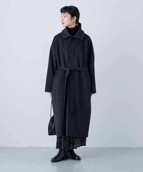 かぐれ(カグレ)の「ウールステンカラーコート(ステンカラーコート・レディース・ブラック/グレー系その他/チャコールグレー・FREE)」の16枚目の写真