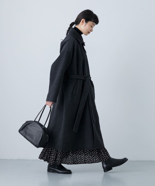 かぐれ(カグレ)の「ウールステンカラーコート(ステンカラーコート・レディース・ブラック/グレー系その他/チャコールグレー・FREE)」の17枚目の写真