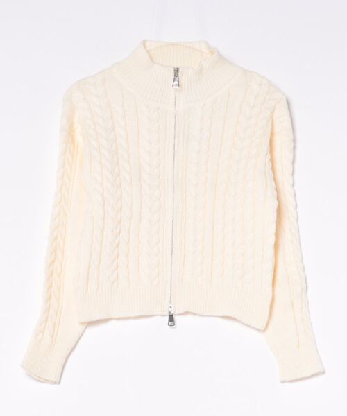 セール】ダブルジップ ニット クロップド丈 レディース（ニット