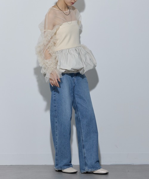 MAISON BREEZE reveur(メゾンブリーズレヴール)の「【MAISON BREEZE reveur】ニット×布帛 バルーンベアトップス ビスチェ 32048E333 XNN(その他トップス・レディース・アイボリー/チャコールグレー/ブラック・FREE)」の10枚目の写真