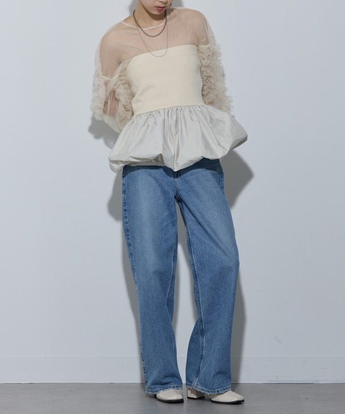 MAISON BREEZE reveur(メゾンブリーズレヴール)の「【MAISON BREEZE reveur】ニット×布帛 バルーンベアトップス ビスチェ 32048E333 XNN(その他トップス・レディース・アイボリー/チャコールグレー/ブラック・FREE)」の11枚目の写真