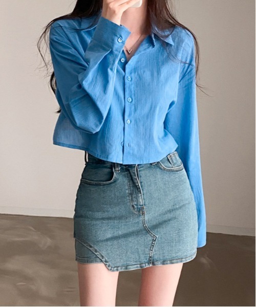 Per sist ence(パーシエンス)の「バックリボンブラウス(シャツ/ブラウス・レディース・ブルー/ホワイト・X-LARGE/LARGE/MEDIUM/SMALL)」の3枚目の写真