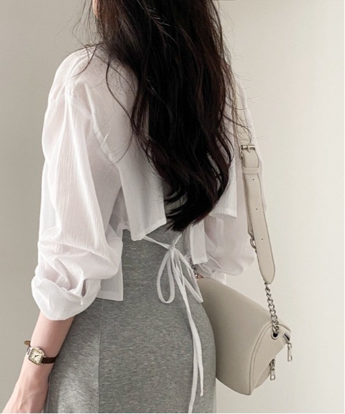 Per sist ence(パーシエンス)の「バックリボンブラウス(シャツ/ブラウス・レディース・ブルー/ホワイト・X-LARGE/LARGE/MEDIUM/SMALL)」の7枚目の写真