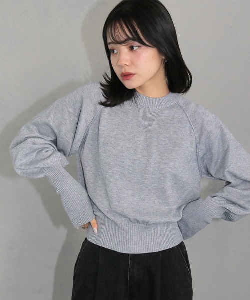 cheriella(シェリエラ)の「【cheriella】スウェットライク ラメニットプルオーバー SWEAT-LIKE LAME KNIT PULLOVER(ニット/セーター・レディース・グレー/チャコールグレー/レッド・M)」の1枚目の写真
