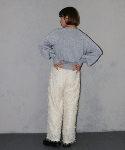 cheriella(シェリエラ)の「【cheriella】スウェットライク ラメニットプルオーバー SWEAT-LIKE LAME KNIT PULLOVER(ニット/セーター・レディース・グレー/チャコールグレー/レッド・M)」の20枚目の写真