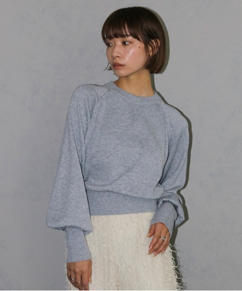 cheriella(シェリエラ)の「【cheriella】スウェットライク ラメニットプルオーバー SWEAT-LIKE LAME KNIT PULLOVER(ニット/セーター・レディース・グレー/チャコールグレー/レッド・M)」の15枚目の写真