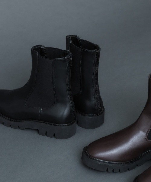 SENSE OF PLACE by URBAN RESEARCH（センスオブプレイスバイアーバンリサーチ）の「トラックソールサイドゴアブーツ（ブーツ・レディース・ブラック/ダークブラウン・SMALL/MEDIUM/LARGE）」の16枚目の写真