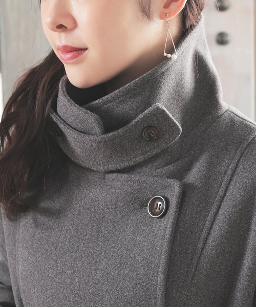 Honeys（ハニーズ）の「【抗菌防臭・静電気軽減】３ｗａｙベルト付コート（ステンカラーコート・レディース・チャコール/アイボリー/ブラック/ピンクベージュ・S/M/L/LL）」の10枚目の写真