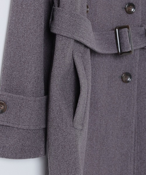 Honeys（ハニーズ）の「【抗菌防臭・静電気軽減】３ｗａｙベルト付コート（ステンカラーコート・レディース・チャコール/アイボリー/ブラック/ピンクベージュ・S/M/L/LL）」の22枚目の写真