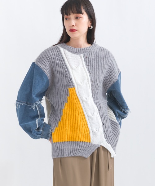 バリアスパターンニットプルオーバー（ニット/セーター）｜terrace（テラス）
