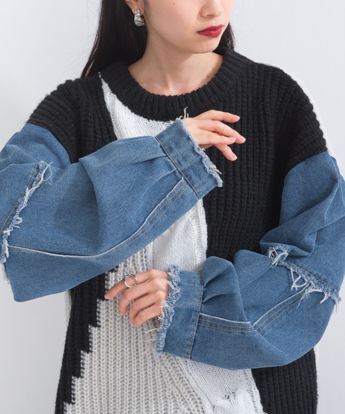 バリアスパターンニットプルオーバー（ニット/セーター）｜terrace（テラス）