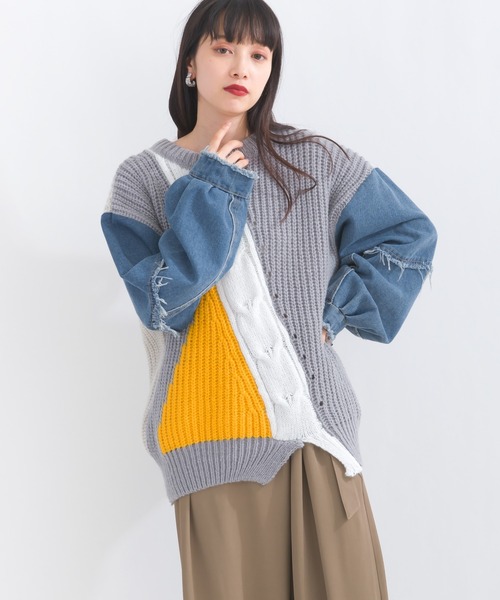 バリアスパターンニットプルオーバー（ニット/セーター）｜terrace（テラス）