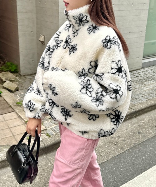 50s60s USA ヴィンテージ ハーフジップ プルオーバー スウェット 花柄 50s60s USA ヴィンテージ ハーフジップ プルオーバー スウェット 花柄