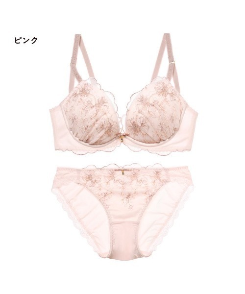 tutuanna（チュチュアンナ）の「[運命のブラ]ふっくらバストメイクブラ＆ショーツセットエスティヴォントミューズ（ブラ&ショーツ・レディース・ライトグレー/グリーン系その他3/ダークブルー/ピンク/ローズ/ブラック/オフホワイト/ラベンダー/ブラウン系その他・E65/D80/A70/A65/E80/E75/E70/D75/D70/D65/C80/C75/C70/C65/B75/B70/B65/A75）」の19枚目の写真