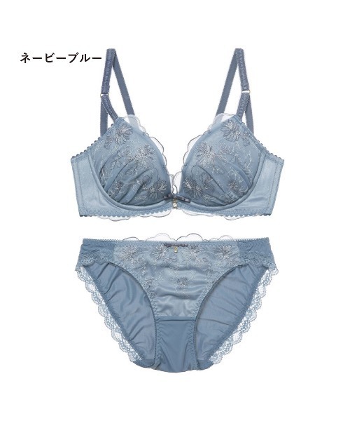 tutuanna（チュチュアンナ）の「[運命のブラ]ふっくらバストメイクブラ＆ショーツセットエスティヴォントミューズ（ブラ&ショーツ・レディース・ライトグレー/グリーン系その他3/ダークブルー/ピンク/ローズ/ブラック/オフホワイト/ラベンダー/ブラウン系その他・E65/D80/A70/A65/E80/E75/E70/D75/D70/D65/C80/C75/C70/C65/B75/B70/B65/A75）」の20枚目の写真