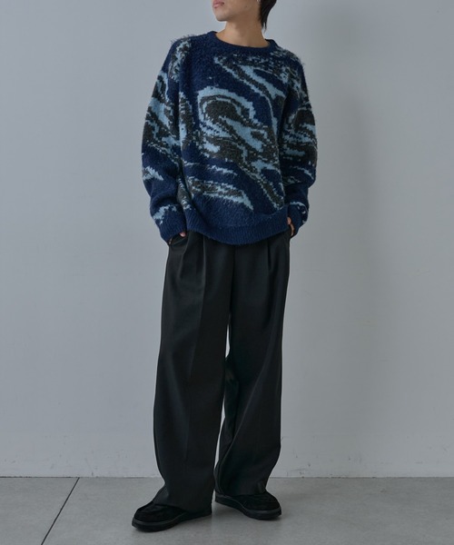 COLONY 2139（コロニートゥーワンスリーナイン）の「アートパターンシャギーニットクルー（ニット/セーター・メンズ・グレー/ブラック/ネイビー・LARGE/MEDIUM）」の14枚目の写真