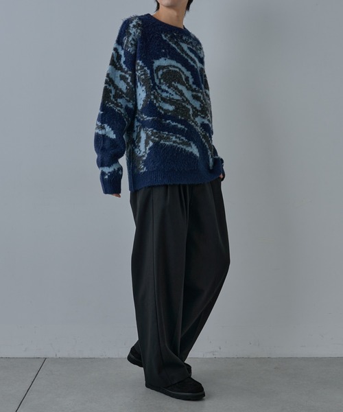 COLONY 2139（コロニートゥーワンスリーナイン）の「アートパターンシャギーニットクルー（ニット/セーター・メンズ・グレー/ブラック/ネイビー・LARGE/MEDIUM）」の17枚目の写真