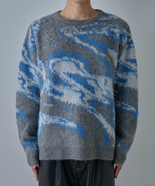 COLONY 2139（コロニートゥーワンスリーナイン）の「アートパターンシャギーニットクルー（ニット/セーター・メンズ・グレー/ブラック/ネイビー・LARGE/MEDIUM）」の18枚目の写真