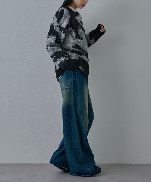 COLONY 2139（コロニートゥーワンスリーナイン）の「アートパターンシャギーニットクルー（ニット/セーター・メンズ・グレー/ブラック/ネイビー・LARGE/MEDIUM）」の6枚目の写真