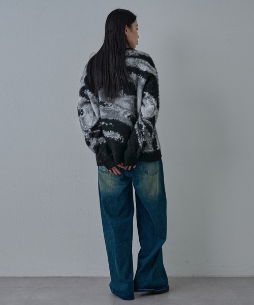 COLONY 2139（コロニートゥーワンスリーナイン）の「アートパターンシャギーニットクルー（ニット/セーター・メンズ・グレー/ブラック/ネイビー・LARGE/MEDIUM）」の7枚目の写真