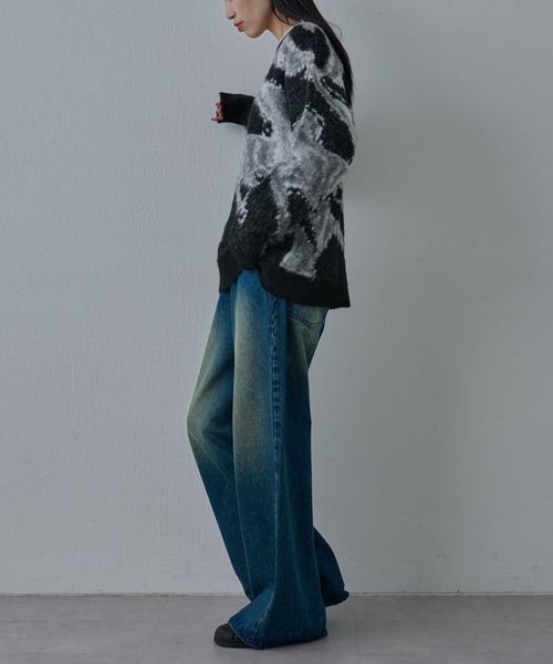 COLONY 2139（コロニートゥーワンスリーナイン）の「アートパターンシャギーニットクルー（ニット/セーター・メンズ・グレー/ブラック/ネイビー・LARGE/MEDIUM）」の8枚目の写真