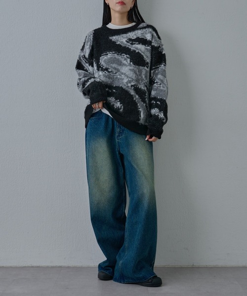 COLONY 2139（コロニートゥーワンスリーナイン）の「アートパターンシャギーニットクルー（ニット/セーター・メンズ・グレー/ブラック/ネイビー・LARGE/MEDIUM）」の9枚目の写真