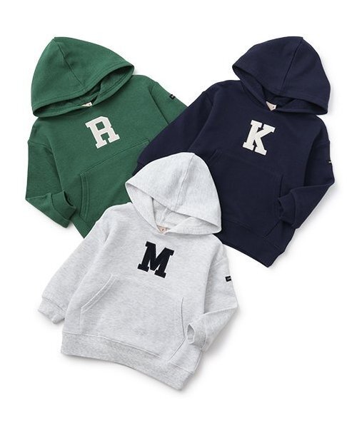 petit main(プティマイン)の「アルファベットパーカー(パーカー・キッズ・グリーン/ホワイト系その他/ネイビー・80cm/90cm/100cm/110cm/120cm/130cm)」の16枚目の写真