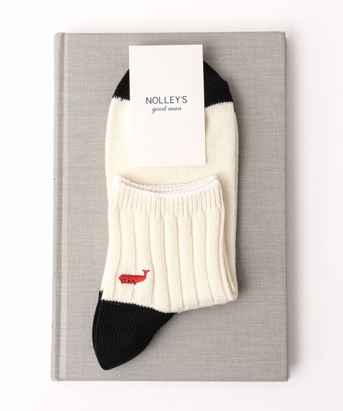 NOLLEY’S（ノーリーズ）の「クジラクォーターソックス（ソックス/靴下・メンズ・ネイビー/ホワイト系その他/オフホワイト/ブラック系その他・FREE）」の14枚目の写真