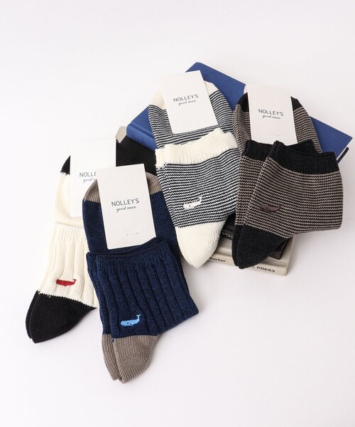 NOLLEY’S（ノーリーズ）の「クジラクォーターソックス（ソックス/靴下・メンズ・ネイビー/ホワイト系その他/オフホワイト/ブラック系その他・FREE）」の16枚目の写真