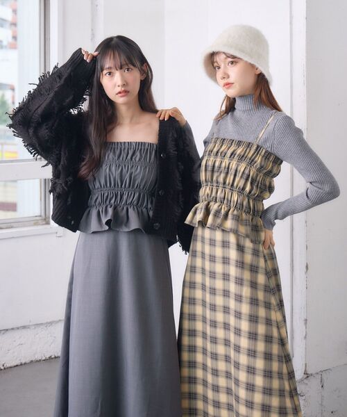 RETRO GIRL（レトロガール）の「2wayキャミOP（ワンピース・レディース・ブラウン系その他2/ライトグレー/ブラック・FREE）」の5枚目の写真