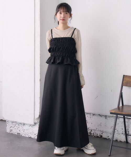 RETRO GIRL（レトロガール）の「2wayキャミOP（ワンピース・レディース・ブラウン系その他2/ライトグレー/ブラック・FREE）」の6枚目の写真