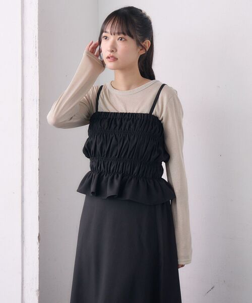 RETRO GIRL（レトロガール）の「2wayキャミOP（ワンピース・レディース・ブラウン系その他2/ライトグレー/ブラック・FREE）」の10枚目の写真