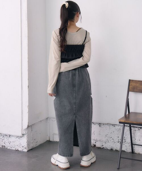 RETRO GIRL（レトロガール）の「2wayキャミOP（ワンピース・レディース・ブラウン系その他2/ライトグレー/ブラック・FREE）」の16枚目の写真