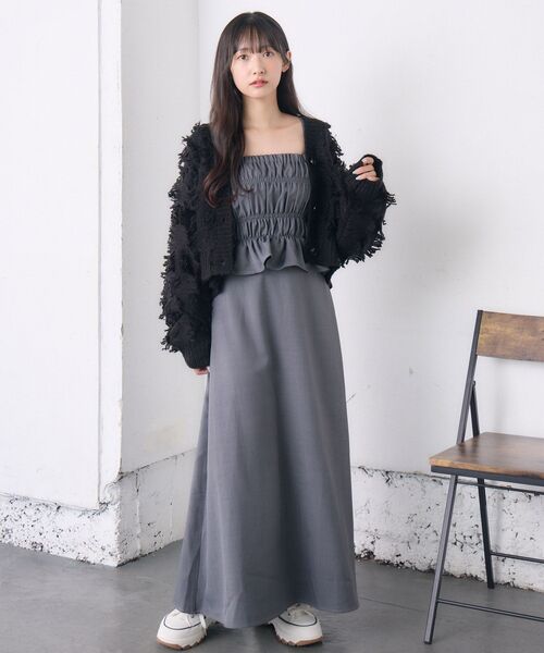 RETRO GIRL（レトロガール）の「2wayキャミOP（ワンピース・レディース・ブラウン系その他2/ライトグレー/ブラック・FREE）」の21枚目の写真