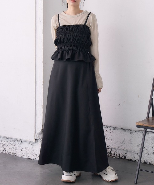 RETRO GIRL（レトロガール）の「2wayキャミOP（ワンピース・レディース・ブラウン系その他2/ライトグレー/ブラック・FREE）」の2枚目の写真