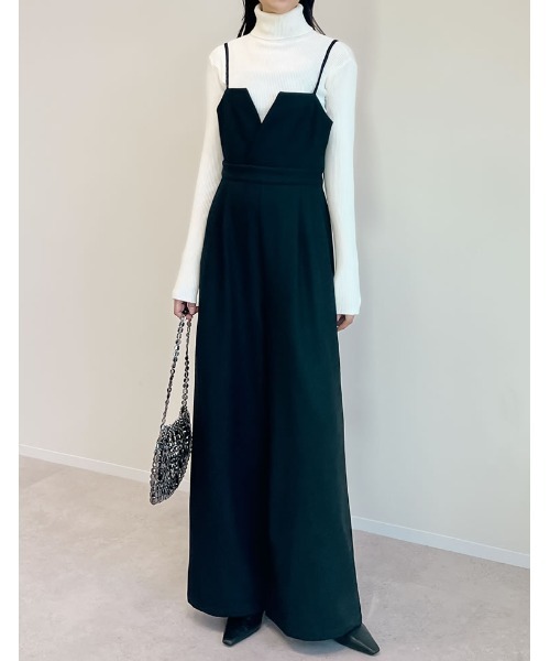 [低身長/高身長サイズ有]微起毛ツイルカッティングデザインオールインワン（つなぎ/オールインワン）｜Re:EDIT（リエディ）